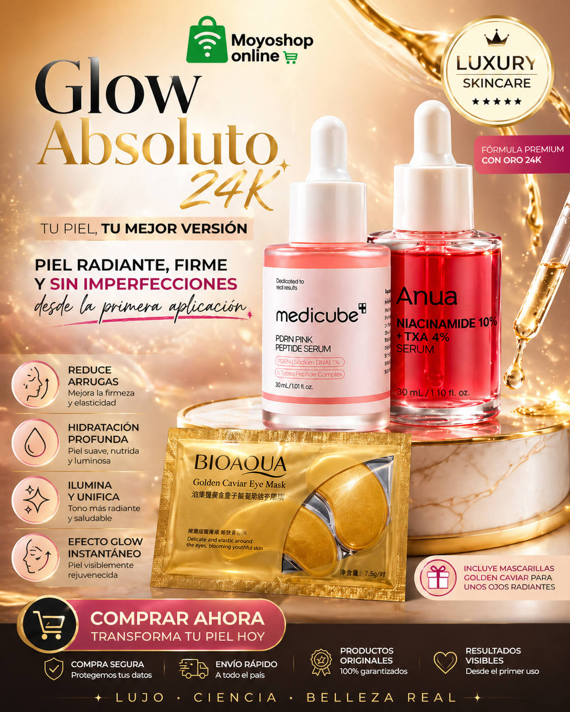 Combo De Serum Medicube Pdrn Y Anua 30ml