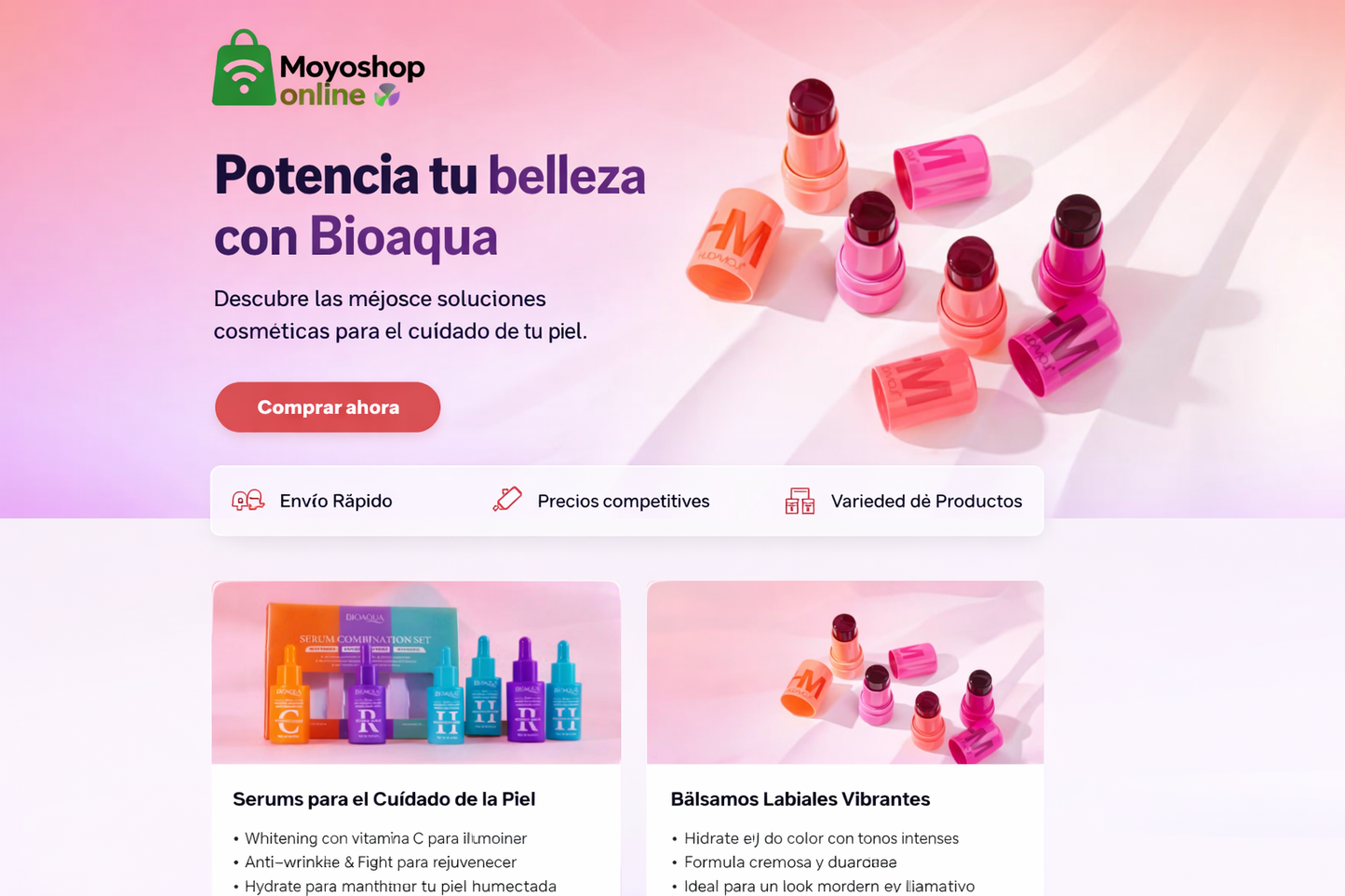 Kit X3 Bioaqua Antiedad+ Tinta de Gelatina HM